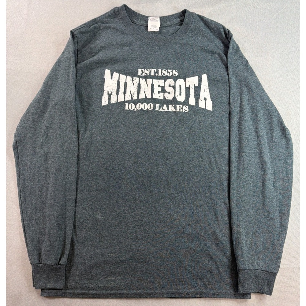 Crazy Apparel Minnesota Est 1858 Graphic Print T-Shirt Mens XL Gray Short Sleeve